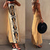 Moxidress Stripes Splice Backless Ethnic Printed Maxi Cami Dress