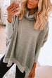 Moxidress Cowl Neck Long Sleeve Side Split Sweatshirt