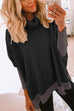 Moxidress Cowl Neck Long Sleeve Side Split Sweatshirt