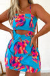 Moxidress Sleeveless Cut Out Printed Mini Cami Dress