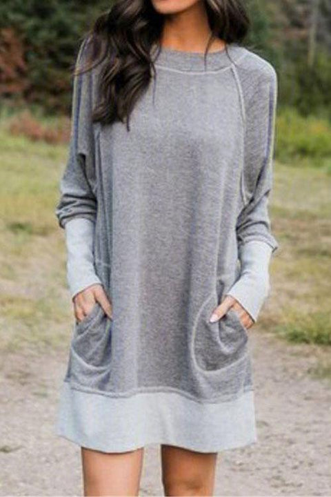 Moxidress Maureen Pockets Casual Sweatershirt Dress