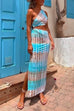 Moxidress One Shoulder Cut Out Waist Side Split Tie Dye Maxi Dress