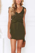 Moxidress Butterfly On Shoulder Sleeveless Tie Waist Mini Dress