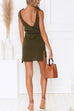 Moxidress Butterfly On Shoulder Sleeveless Tie Waist Mini Dress