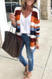 Moxidress Rainbow Stripes Open Front Cozy Sweater Cardigan