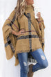 Moxidress Tassel Color Block Classic Cloak Poncho Sweater