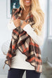 Moxidress Pockets Plaid Jacket Vest