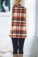 Moxidress Pockets Plaid Jacket Vest