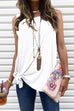 Moxidress Casual Side Tie Knot Front Tank Top