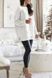 Moxidress Crewneck Side Split Sequin Glitter Sweater