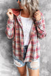 Moxidress Long Sleeve Drawstring Hoodied Plaid Shirt