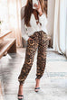 Moxidress Drawstring Waist Pockets Leopard Jogger