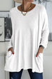 Moxidress Long Sleeve Pockets Solid T-shirt