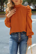 Moxidress Mockneck Ruffle Puff Sleeve Blouse Top