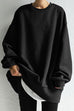 Moxidress Crewneck Long Sleeve Oversized Solid Sweatshirt