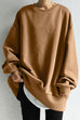 Moxidress Crewneck Long Sleeve Oversized Solid Sweatshirt