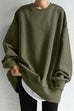 Moxidress Crewneck Long Sleeve Oversized Solid Sweatshirt