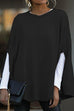 Moxidress Crewneck Batwing Sleeve Cloak Top