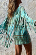 Moxidress Tassel Long Sleeve Tie Dye Bodycon Dress