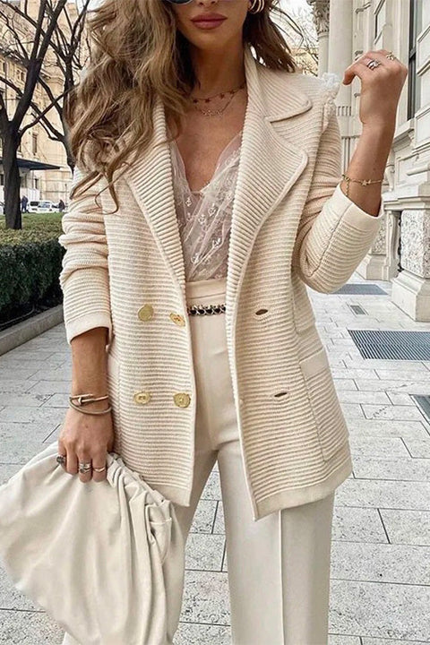 Moxidress Fashion Lapel Buttons Cardigans with Pockets