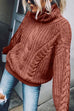 Moxidress Winter Turtleneck Long Sleeve Solid Knit Sweater