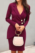 Moxidress Fashion Style Wrap V Neck Buttons Bodycon Dress