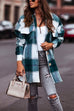 Moxidress Casual Lapel Button Down Pockets Plaid Cardigans