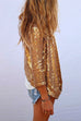 Moxidress Open Front Long Sleeve Sequin Cardigans