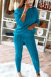 Moxidress Crewneck Long Sleeve Sweater and Slim Fit Pants Solid Set