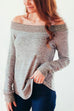 Moxidress Casual Off Shoulder Long Sleeve Knit Sweater