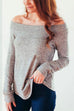 Moxidress Casual Off Shoulder Long Sleeve Knit Sweater