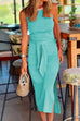 Moxidress Halter Sleeveless Tie Waist Side Split Dress