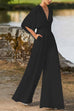 Moxidress Deep V Neck High Waist Wide Leg Jumpsuit