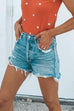 Moxidress Raw Hem Ripped Distressed Denim Shorts