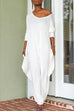 Moxidress Long Sleeve Wide Leg Pockets Baggy Jumpsuit