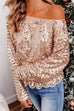 Moxidress Crewneck Long sleeve Sparkly Sequin Tops