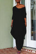 Moxidress Long Sleeve Wide Leg Pockets Baggy Jumpsuit