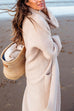 Moxidress Open Front Pockets Ribbed Knit Long Slweater Cargigan