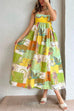 Moxidress Bow Knot Back Dinosaur Printed Cami Maxi Holiday Dress