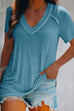 Moxidress Debi V Neck Short Sleeve T Shirt