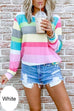 Moxidress Long Sleeve Candy Striped Pullover Top