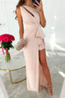 Moxidress One Shoulder Cut Out Draped Front Maxi Party Dress