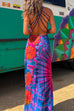 Moxidress Strappy Backless Tie Dye Maxi Dress