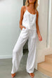 Moxidress Cotton Linen Cami Top Wide Leg Pants Loungewear Set