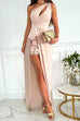 Moxidress One Shoulder Cut Out Draped Front Maxi Party Dress