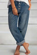 Moxidress Boyfriend Style Button Down Straight Leg Jeans