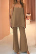 Moxidress Solid Cami Top Wide Leg Pants Set