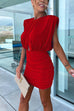 Moxidress Cut Out High Waist Ruched Mini Bodycon Dress