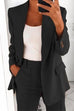 Moxidress One Button Solid Office Blazer Jacket