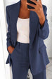 Moxidress One Button Solid Office Blazer Jacket